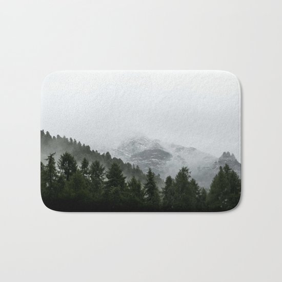 Faded Forest Landscape Bath Mat