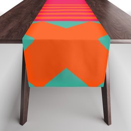 Pop Art Geometric Bauhaus Pattern Design  Table Runner