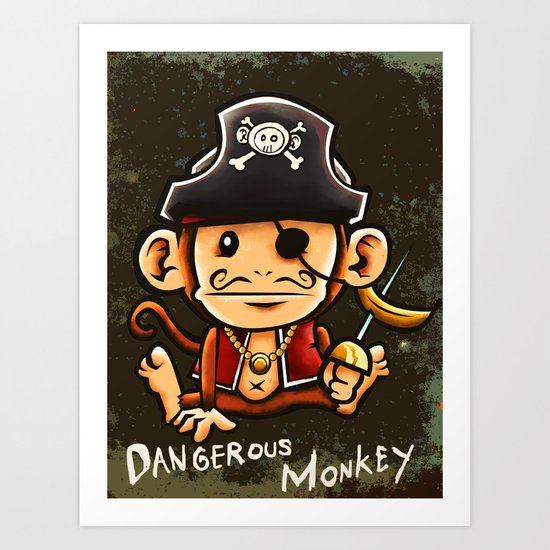 Dangerous Monkey! Art Print