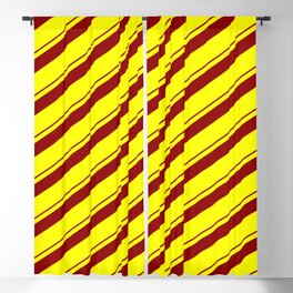 [ Thumbnail: Dark Red and Yellow Colored Lines/Stripes Pattern Blackout Curtain ]