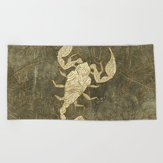 Beautiful scorpion mandala Beach Towel