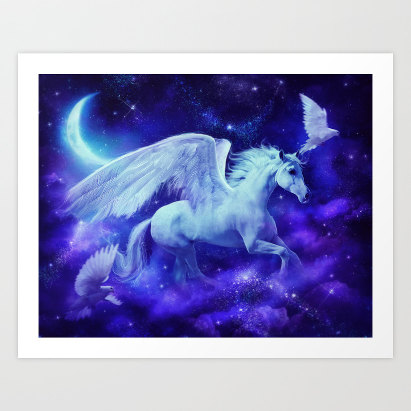 Pegasus In The Stars Art Print By Enchantedwhispers Society6