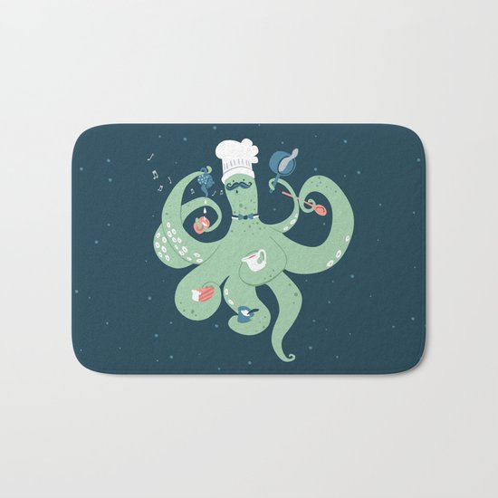 The Octopus Chef Bath Mat