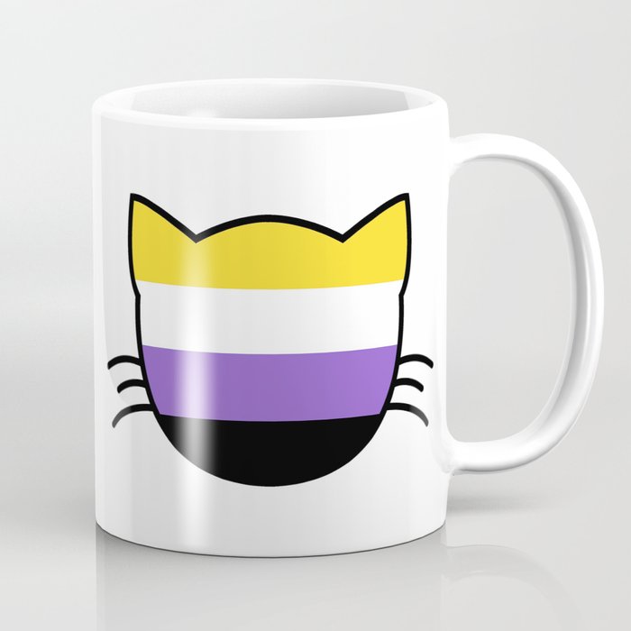 Non-Binary Flag Cat Coffee Mug