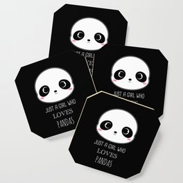 Just A Girl Who Loves Pandas - Funny Panda Coaster | Cool, Redpanda, Adorable, Pandas, Kitten, Nature, Halloween, Happy, Kitty, Graphicdesign 