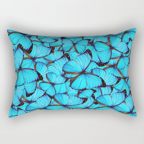 Blue Butterflies Rectangular Pillow