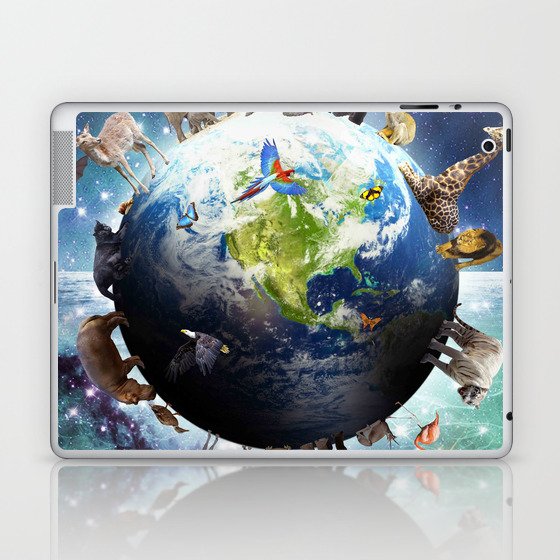 Space Earth Animal Animals Group Scene Laptop & iPad Skin