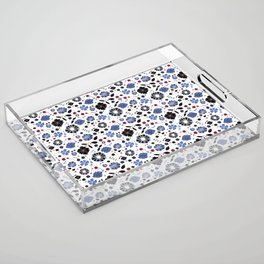 Blue and Black floral Acrylic Tray