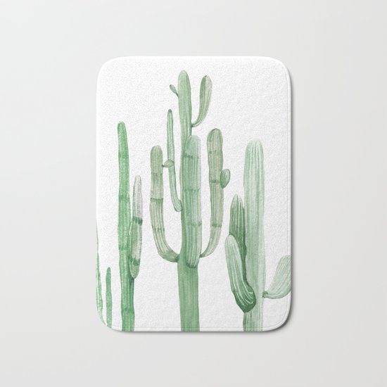 Three Amigos White + Green by Nature Magick Bath Mat