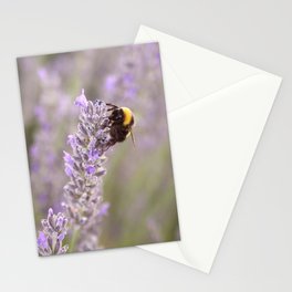 Bumblebee On Lavender Photograph Up Close Stationery Card