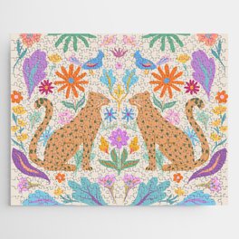All About Balance Jigsaw Puzzle | Pattern, Vintage, Wild, Ink, Leopard, Painting, Plants, Bigcat, Curated, Digital 