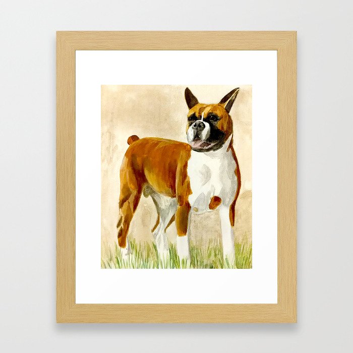 Boxer Dog Playful Guardian Framed Art Print