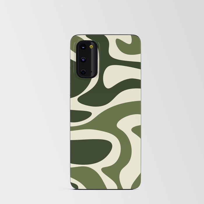 Retro Style Abstract Background - Pine Tree and Dark Olive Green Android Card Case