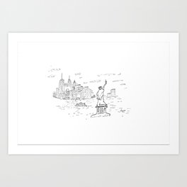 Lady Liberty from Red Hook New York Art Print