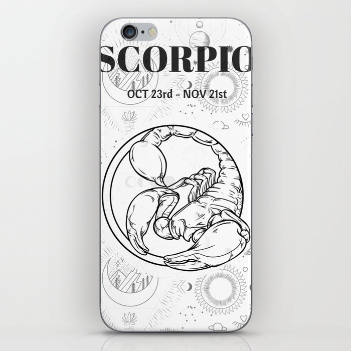 Scorpio Star Sign (Black and White) iPhone Skin