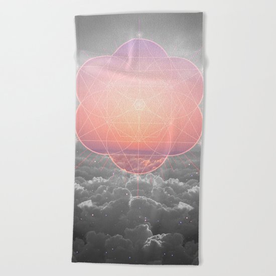 The Sun Is But A Morning Star (Mono Geometric Sunrise) Beach Towel
