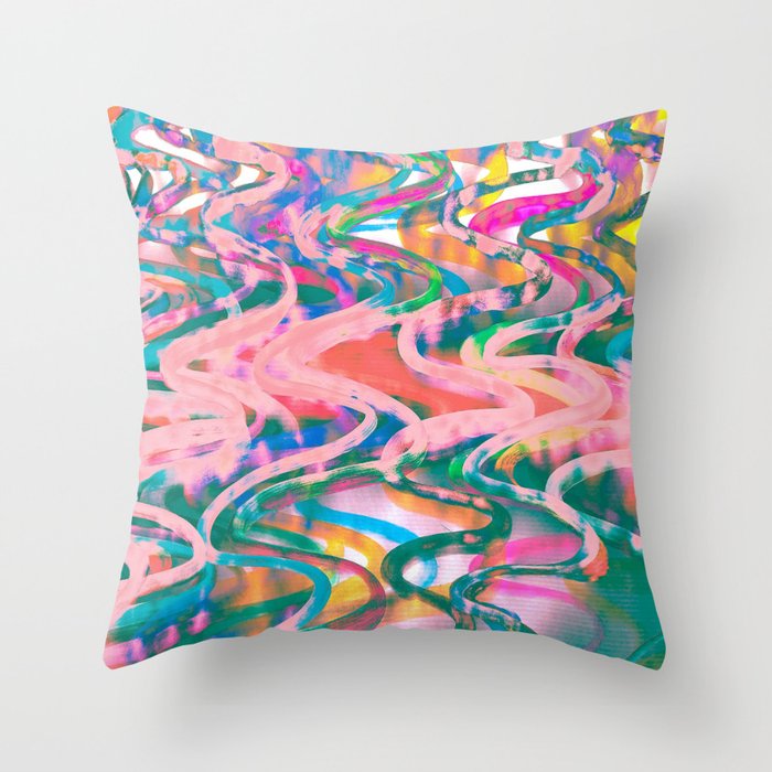 Poptastic Neon Abstract Throw Pillow