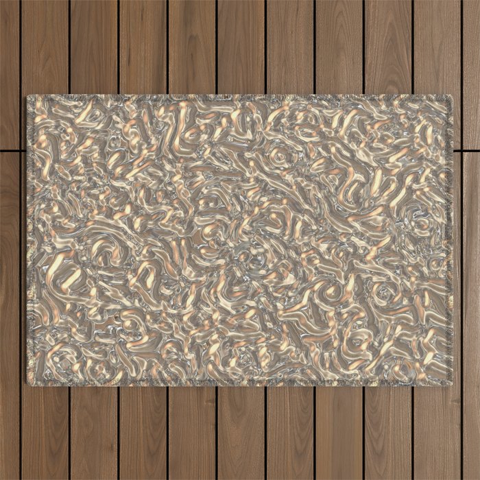 Silver shiny foil Outdoor Rug