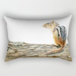 Little Chip - a painting of a Chipmunk by Teresa Thompson Rectangular Pillow