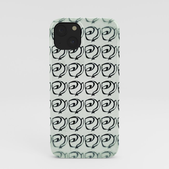 Rows of Flowers, Mint Green iPhone Case
