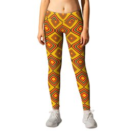 SEVENTIES: Crooked Windows against yellow background  Leggings