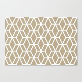 Tan and White Tessellation Line Pattern 16 Pairs DE 2022 Trending Color Bamboo Screen DE6193 Canvas Print