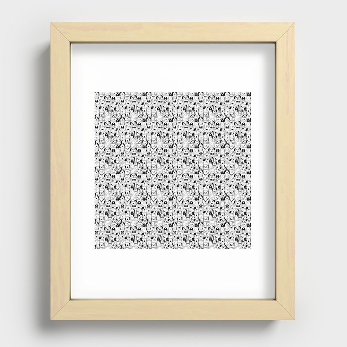 Mob of dogs Recessed Framed Print