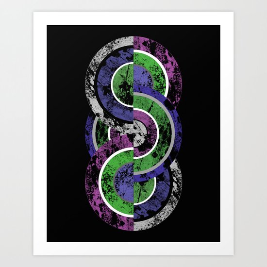 Entwined - Geometric, abstract, pastel themed textured design Art Print