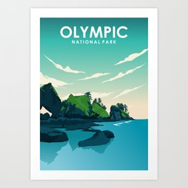 Olympic National Park Travel Poster Art Print