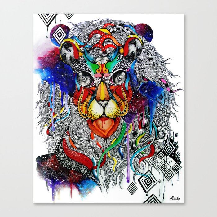 Space Lion Maahy Canvas Print By Rothmanagement Society6