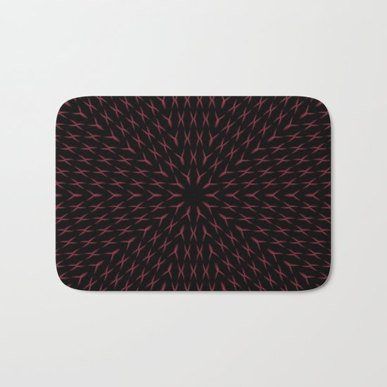 PCT2 Fractal in Red and Black Bath Mat