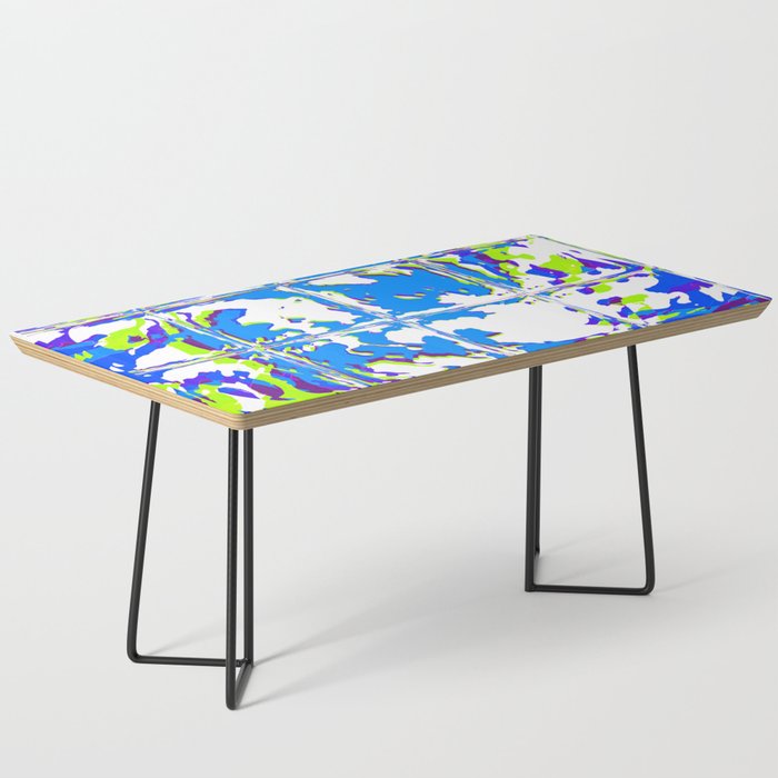 Blue Rave Glitch Tiles Coffee Table