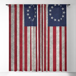 Betsy Ross flag - Vintage grunge version Blackout Curtain