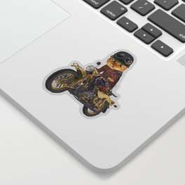 Cat riding motorcycle Sticker