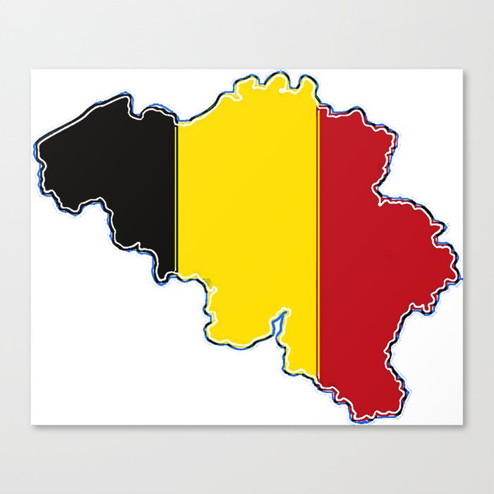 Belgium Map with Belgian Flag Canvas Print by havocgirl ...