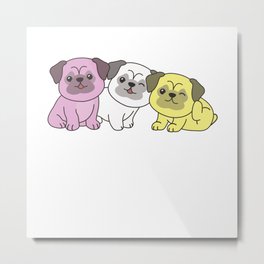 Twink Flag Pug Pride Lgbtq Cute Dogs Metal Print