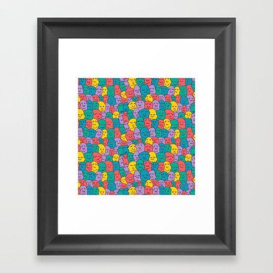 FACES OVER AND OVER Framed Art Print
