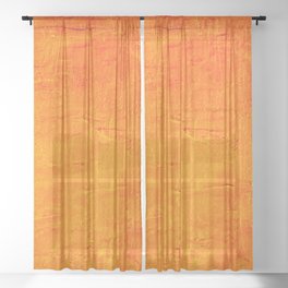 Orange Sunset Textured Acrylic Painting Sheer Curtain | Sunsetyellow, Minimalist, Vibrant, Classic, Bold, Patterntextured, Maximalist, Acrylicpainting, Homedecor, Orangetangerine 