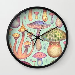 Fun, Fun, Fungi Wall Clock