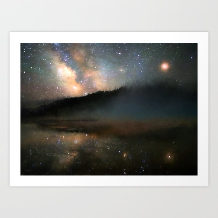 Milky Way Over Yellowstone Art Print