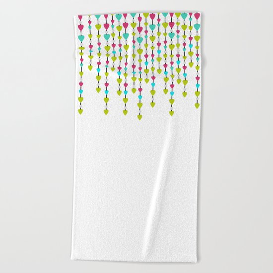 Pearl beads and hearts . Beach Towel