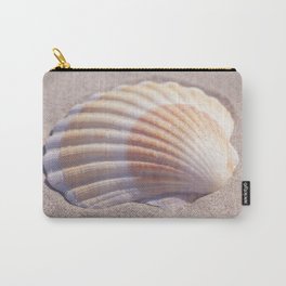 Shell in the sand art print - coastal beach summer travel photography Carry-All Pouch