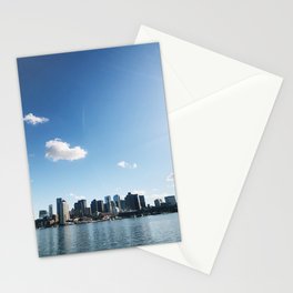 Boston City Skyline in the Sun Stationery Cards