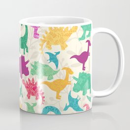 Dino Floral Silhouettes Light Mug