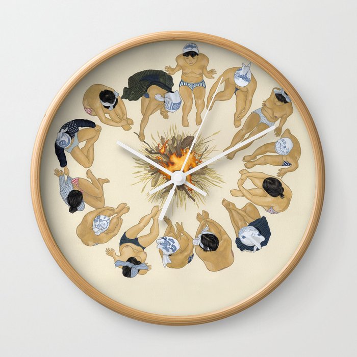 Finding Warmth Together Wall Clock