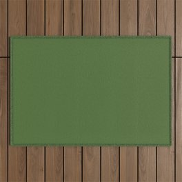 Dark Green Solid Color Pantone Banana Palm 18-0230 TCX Shades of Green Hues Outdoor Rug