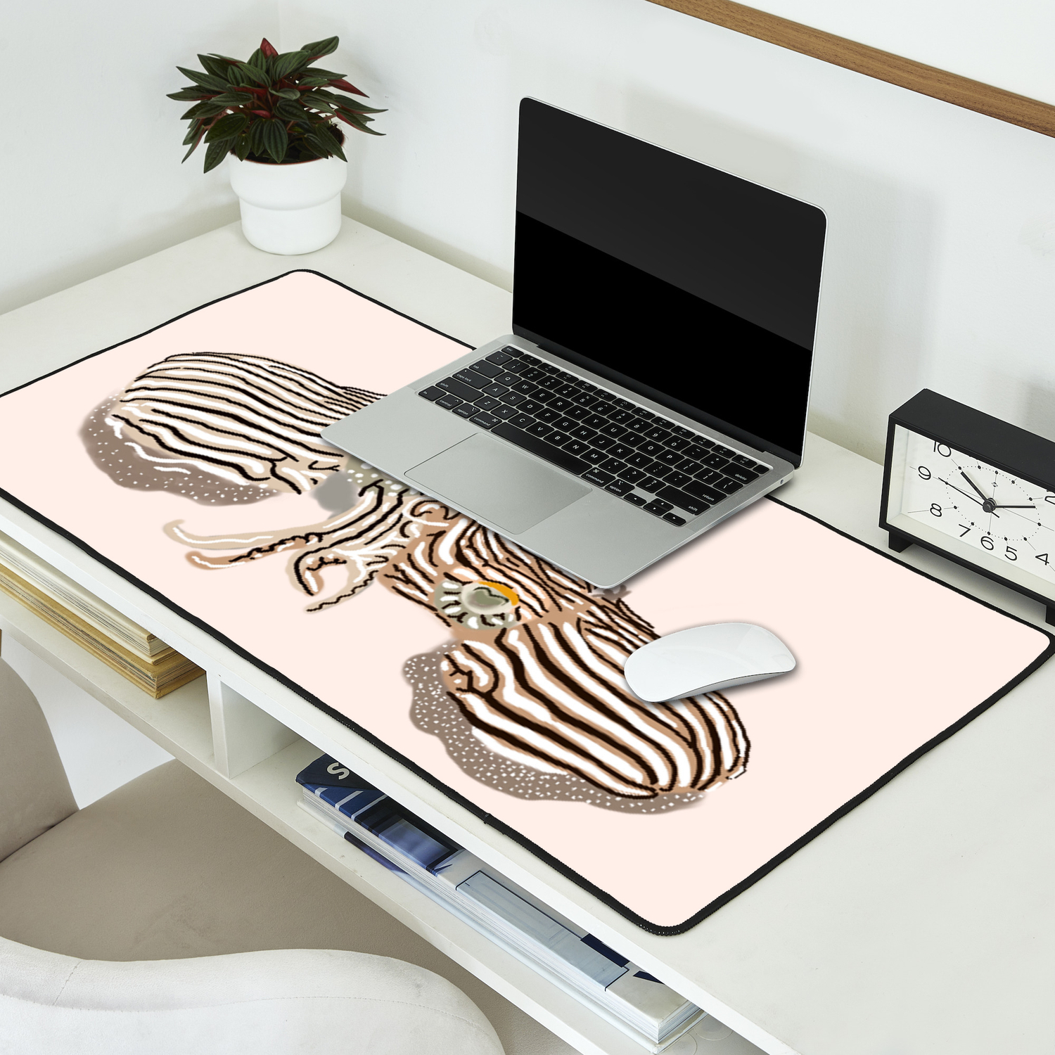 Pyjama squid mating Desk Mat by Scubaprincess Society6