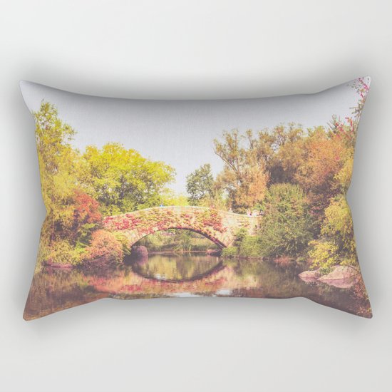 New York City Autumn Bridge Rectangular Pillow