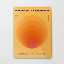 Sun Spiral | Bauhaus I Metal Print | Yellow, Pattern, 90S, Modern, Bauhaus, Mid Century, Orange, Retro, Graphicdesign, Vintage 