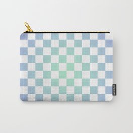 Medium Gradient Checkerboard Classic - Purple & Turquoise Blue Carry-All Pouch